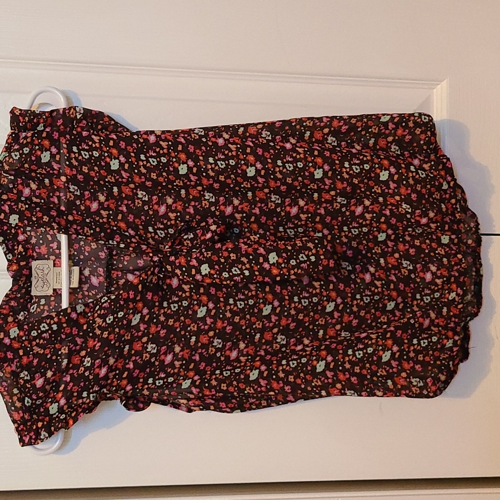 XS sheer floral blouse